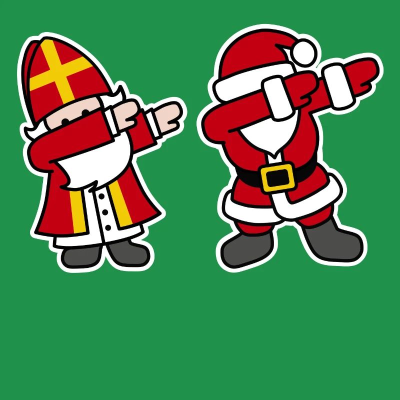 Sinterklaas en Kerstman dab dabbing