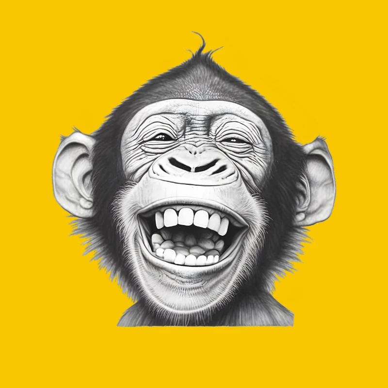 Laughing Monkey Black & White