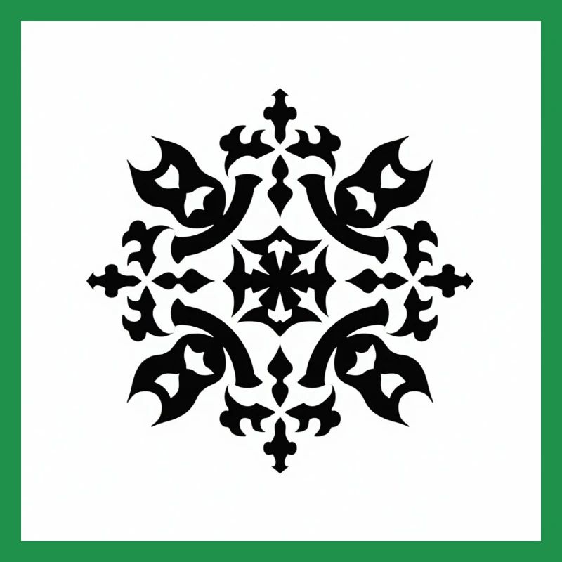 Motif complexe de flocon de neige noir