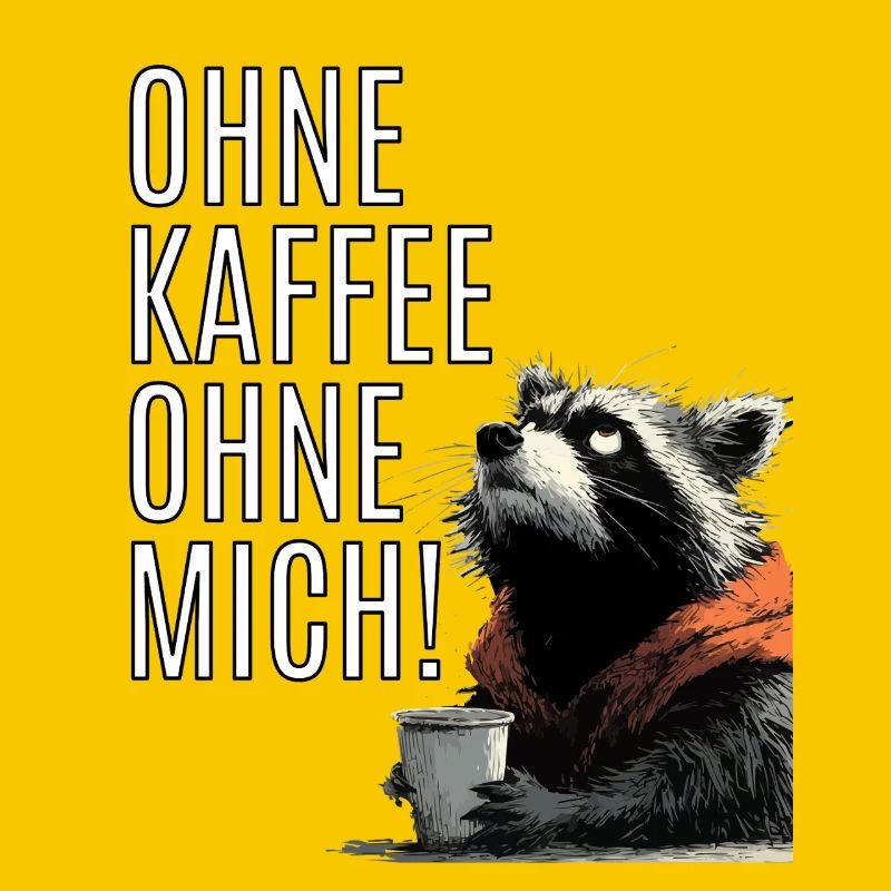 Lustiger Waschbär Kaffee Statement