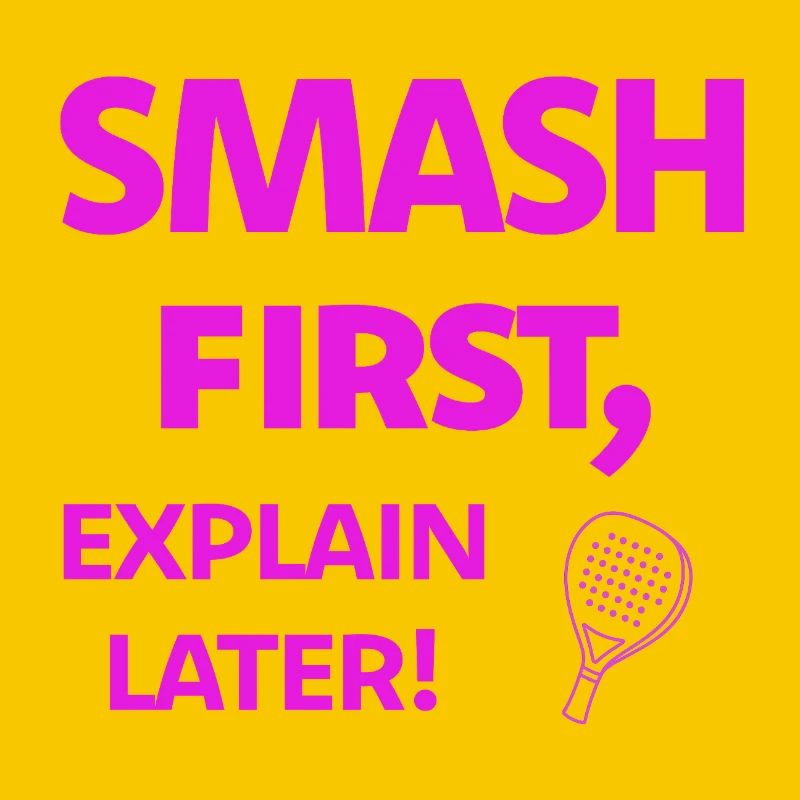 Smash First, Explain Later Padelspruch