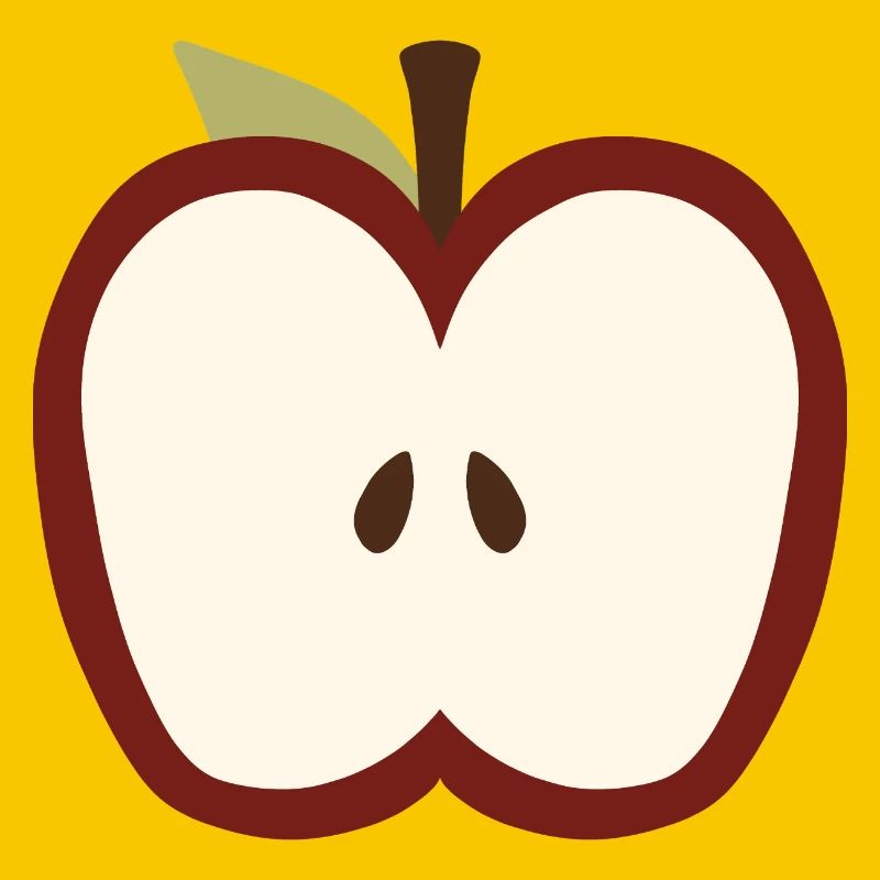 Cute Half-Apple Face Emblem