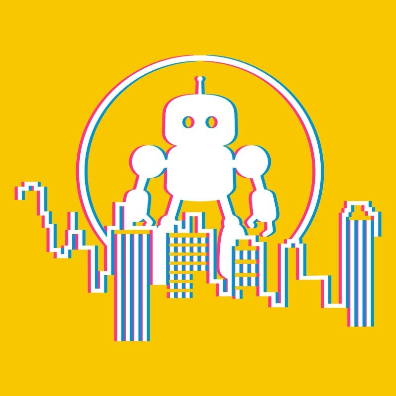 Robot City Skyline – 3D Sci-Fi Future Design