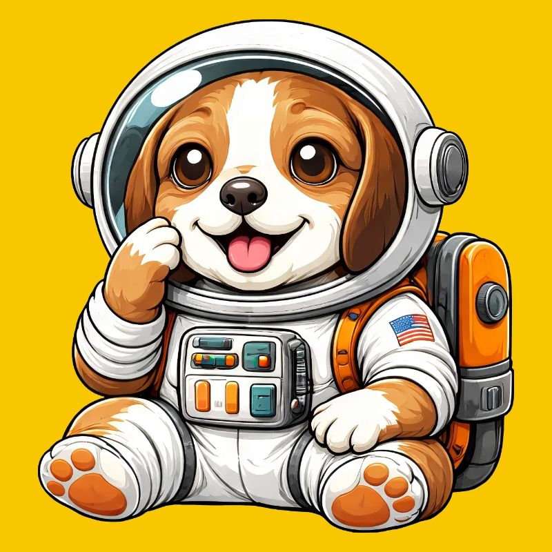 Dessin animé Astronaute Beagle Explorateur de l’Espace mignon