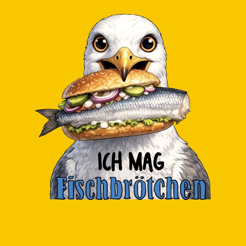 Fischbrötchen Möwe Humor