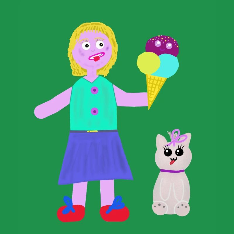 Eiscreme-Mädchen Eiscreme Eiswaffel Eis