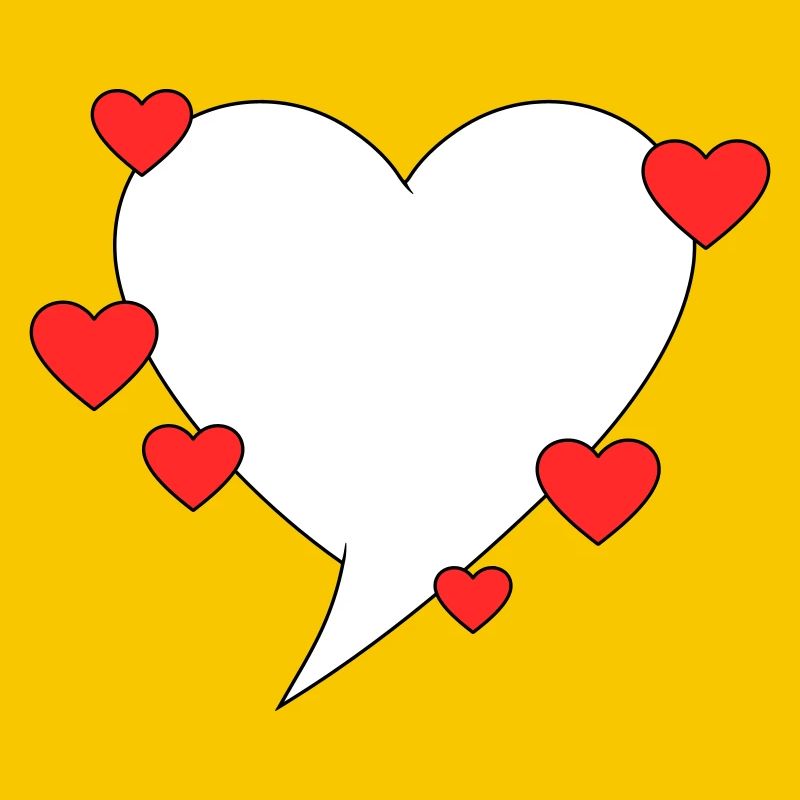 Speech bubble with hearts