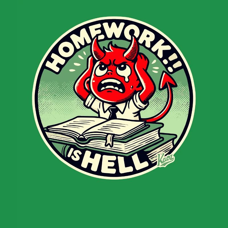 Petit diable d’écolier dans l’enfer des devoirs