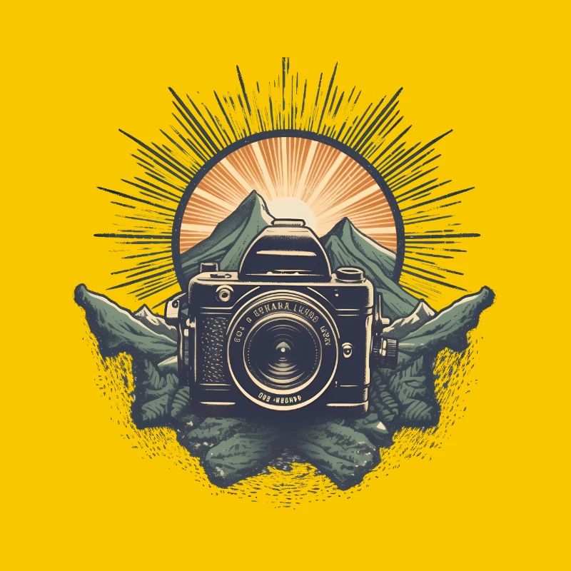 Cool retro camera logo