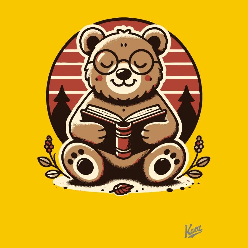 Schlauer Bär liest ein Buch