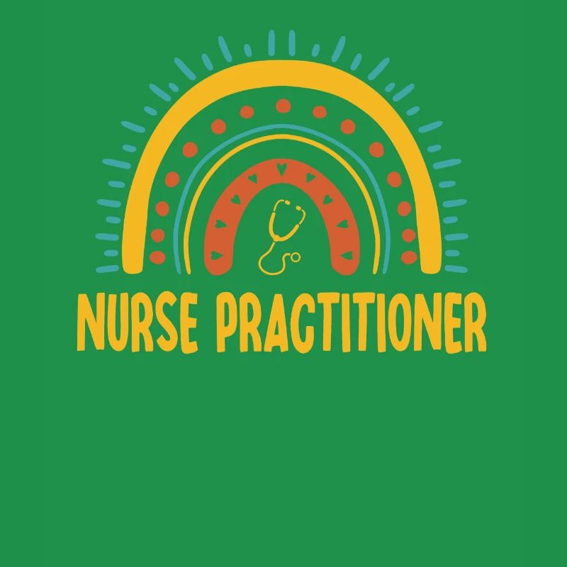 Nurse Practitioner Boho Rainbow