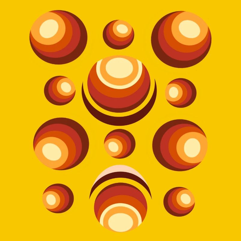 Retro Circle Pattern 70s Crescent