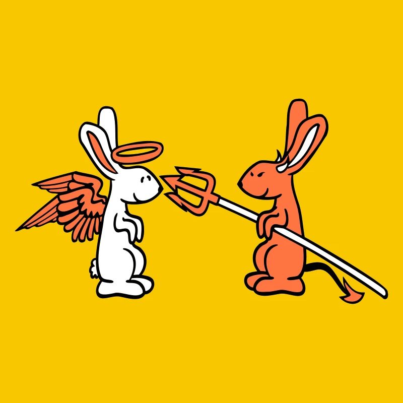 Rabbit Angel Conscience Devil Demon Evil Satan Hell