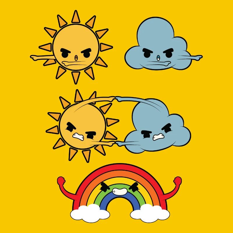 Sun, Clouds, Rainbow