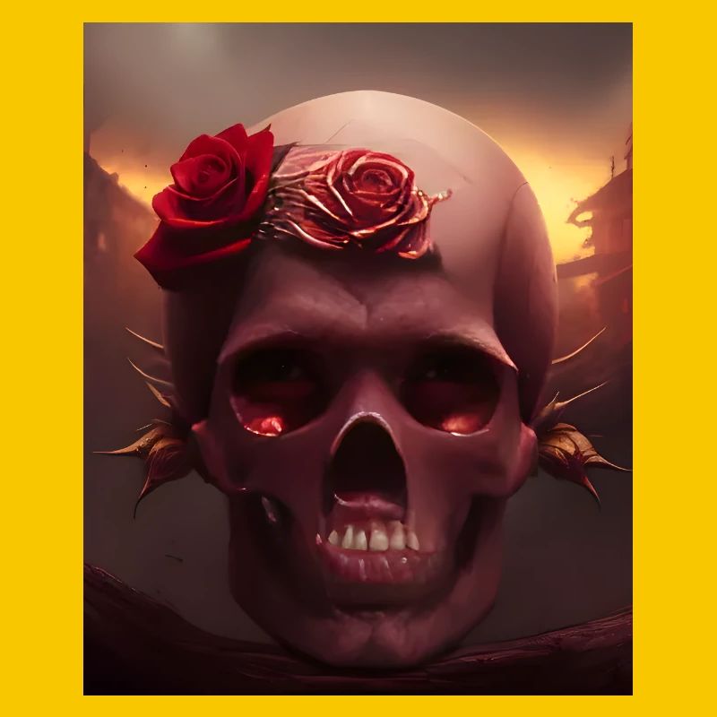 Skull with roses