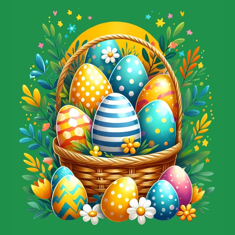 Egg basket - Beautiful Easter eggs