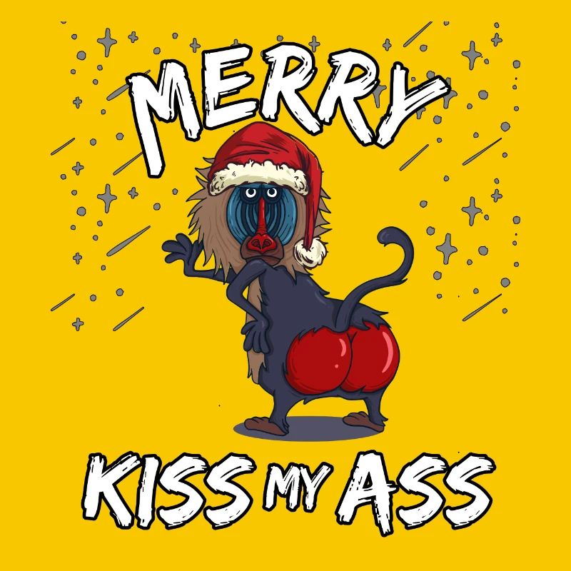 Pull de Noël laid Baboon Popo embrasse mon cul