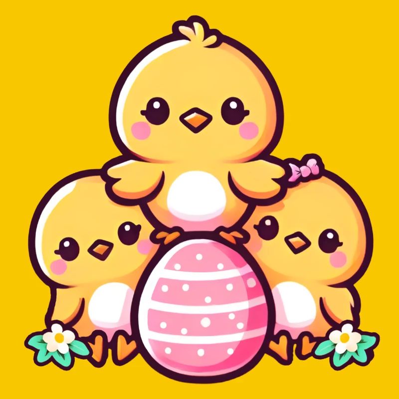 Three chicklings - Cute easter design