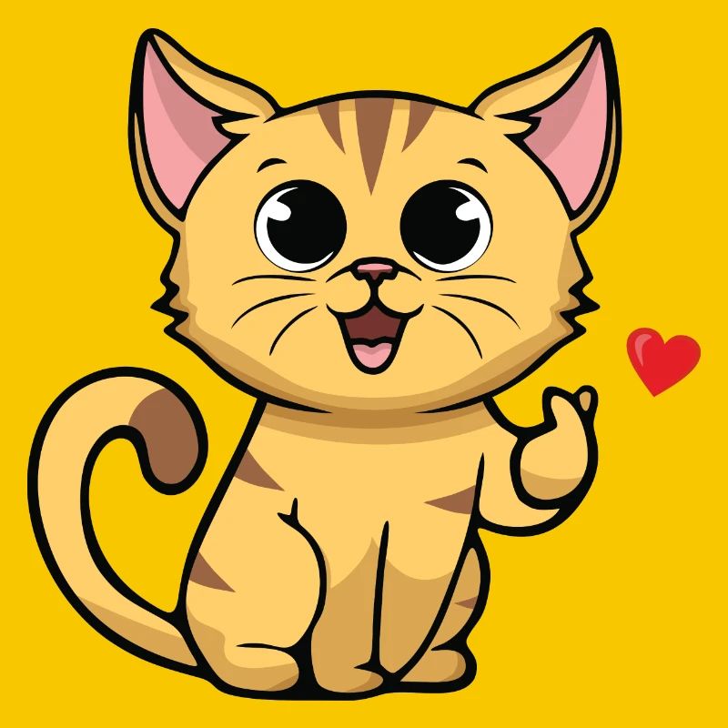 Nette Katze mit Herzzeichen
