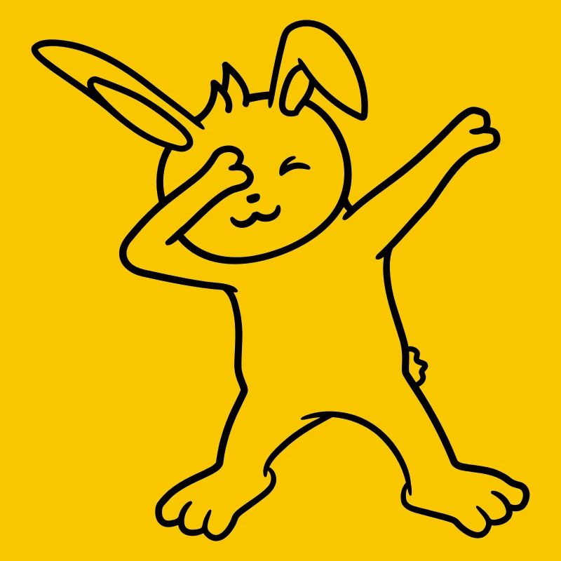 Bunny Dabbing Dab Dance Pose Dancing Party Celebrate