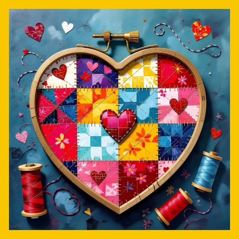 Patchwork Herz Quiltkunst
