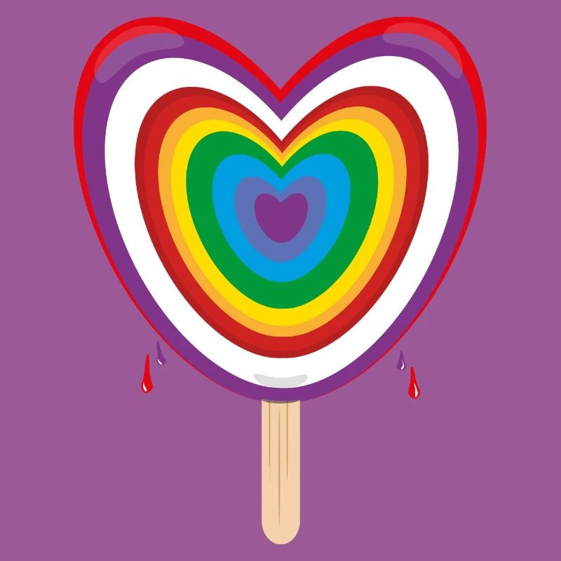Regenbogen mit viel Herz und Eis.
