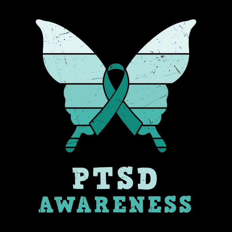 Papillon Ptsd Sensibilisation Ruban sarcelle