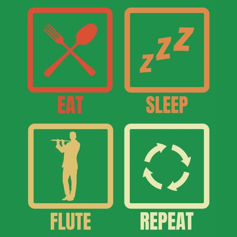 Manger Sommeil Flûte Répéter