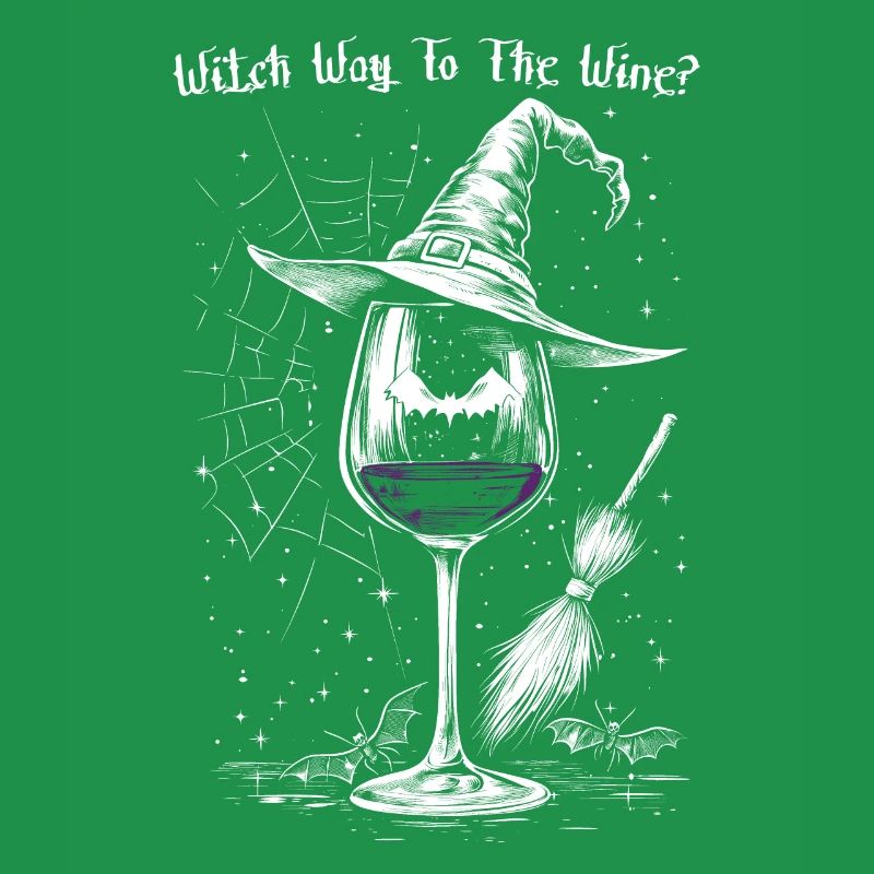 Wein Weinglas Halloween Hexe Weintrinker Geschenk