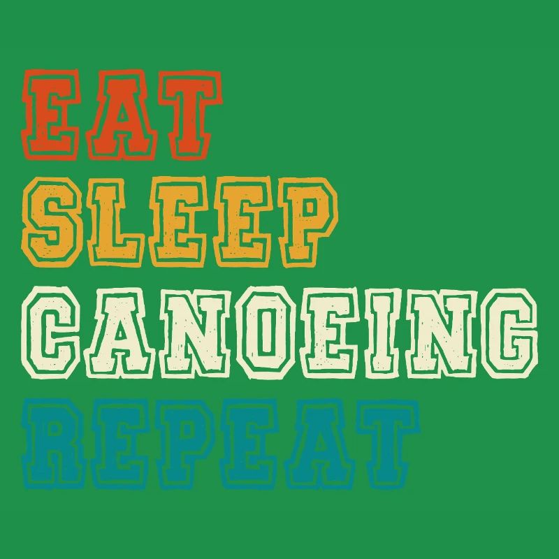 Manger dormir canoë répéter Bloc de couleur