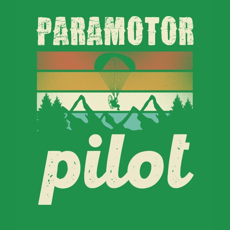 Paramotor Pilot Retro Sunset