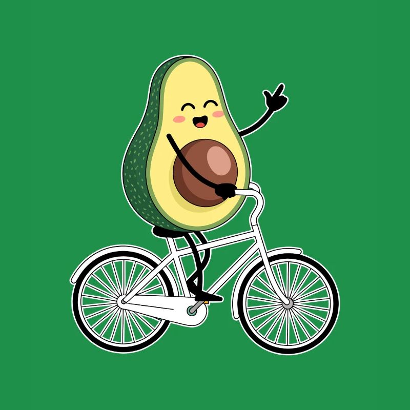 Lustiger Mountainbiker-Avocado