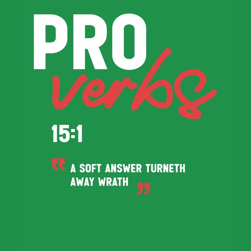 A Soft Answer Turneth Away Wrath Proverbs 15:1 