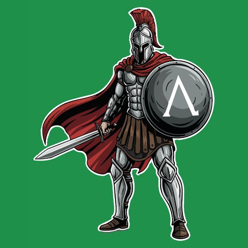 Hoplite Spartiate Lambda Bouclier Épée Mascotte