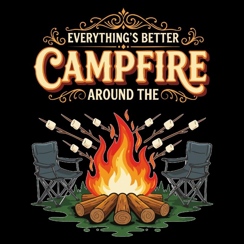 Campfire Marshmallow Everything Better Camping