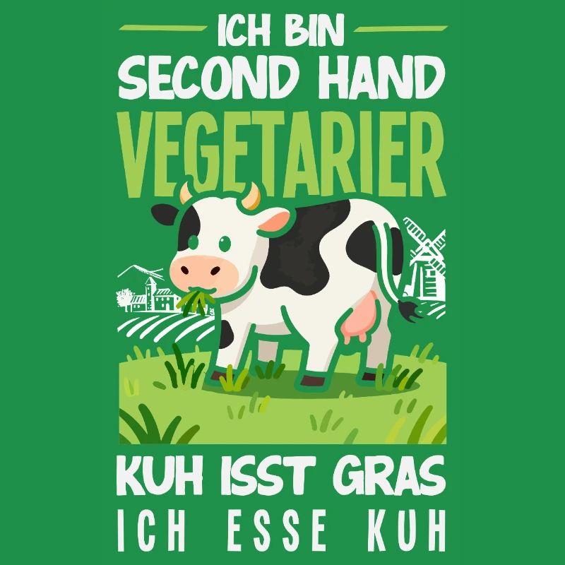 Second Hand Vegetarier Kuh Isst Gras Fleisch