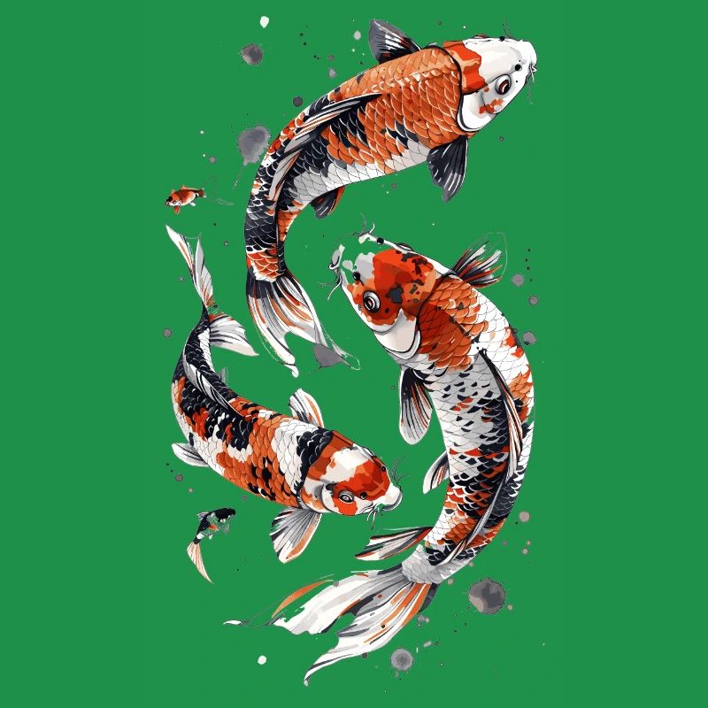 Conception astucieuse de poisson Koi, conception élégante de Koi