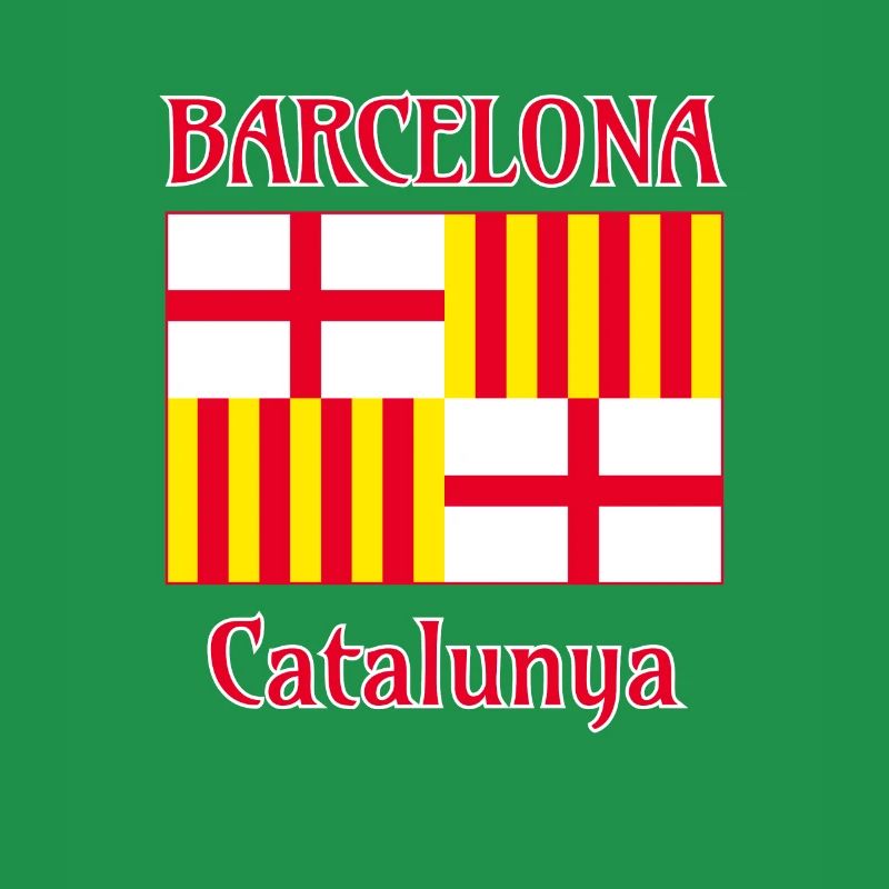 Drapeau de Barcelone en rouge, blanc et jaune