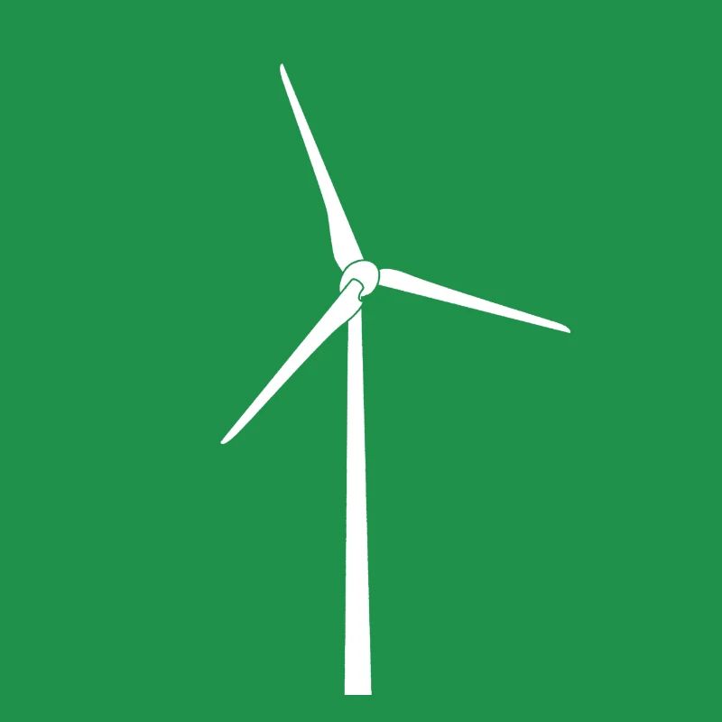 Wind Power Silhouette Blanc