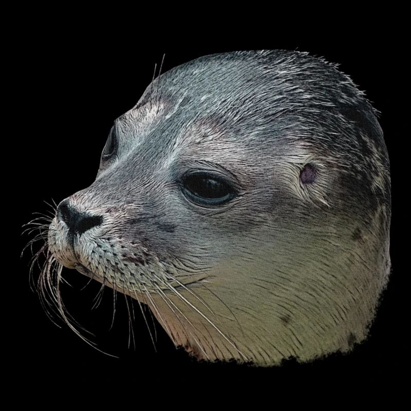 Canvas look seal head, designs for bathroom
