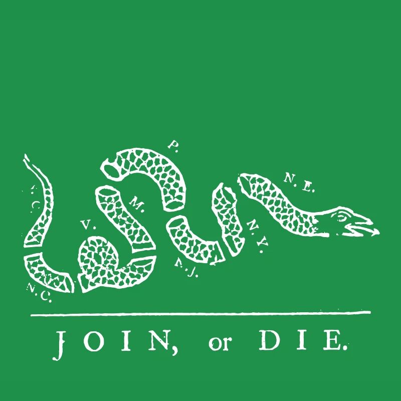 Gadsden alte Flagge beitreten oder die franklinwhite