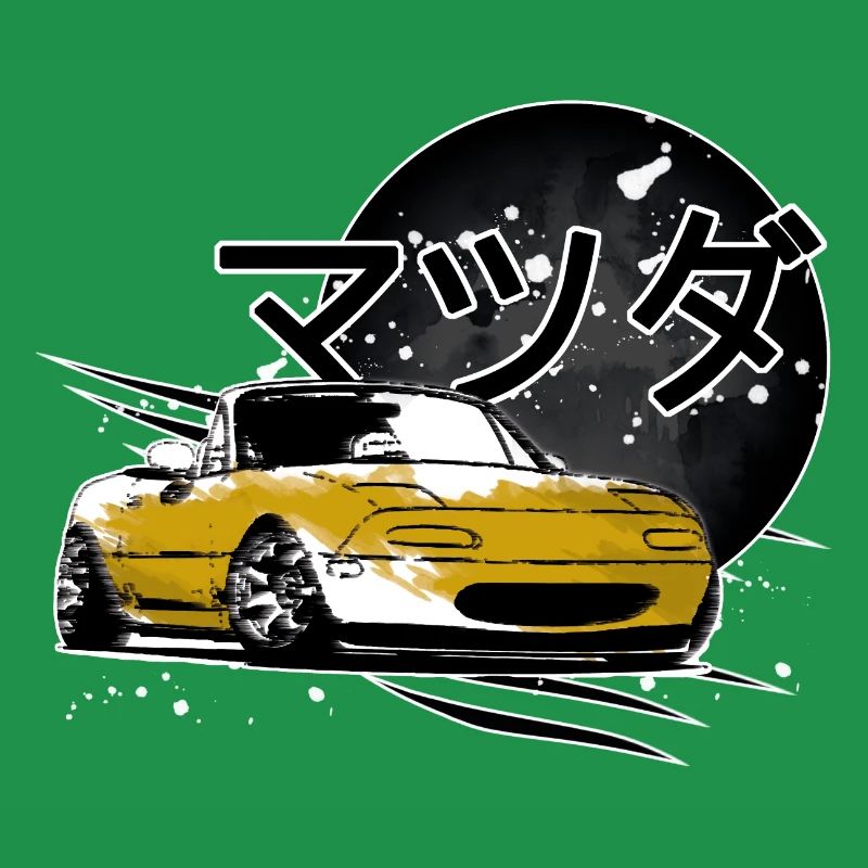 Japanisches Auto Miata Mx5 gelb