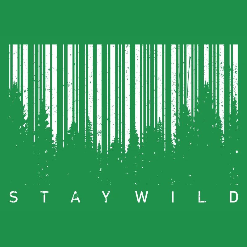 Silhouette de code-barres forestière
