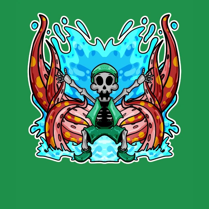 Skeleton Octopus Pirate
