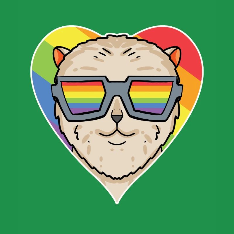 Regenbogen - Hund mit Brille - Zwergspitz