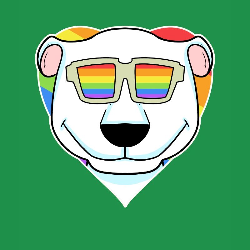 Regenbogen - Eisbär mit Brille