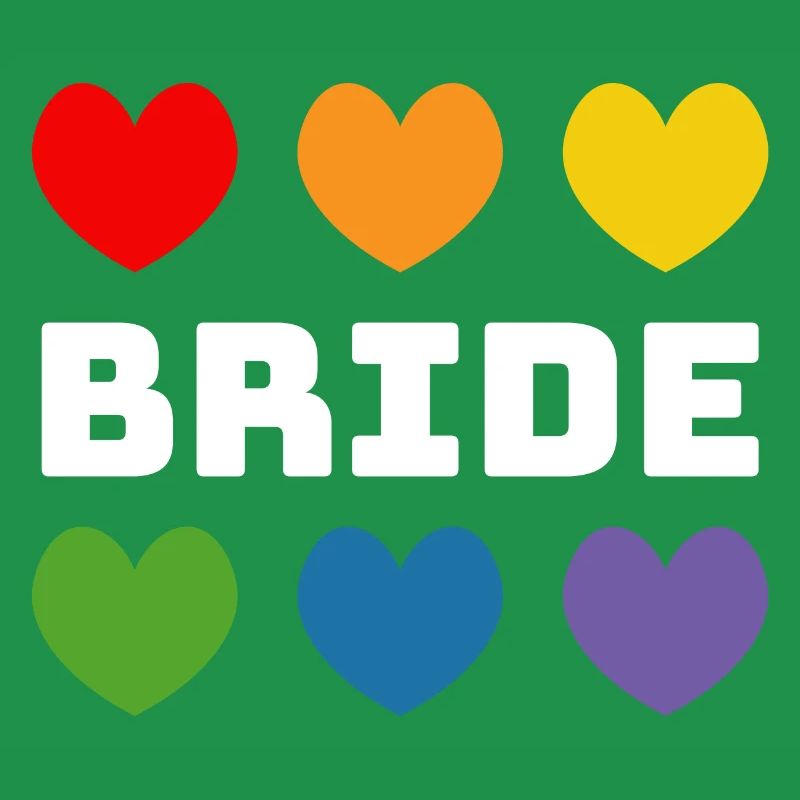 Regenbogenherzchen Bride weiss