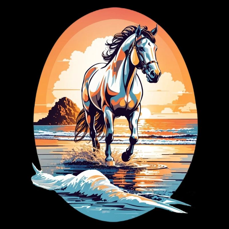 Cheval sur la plage