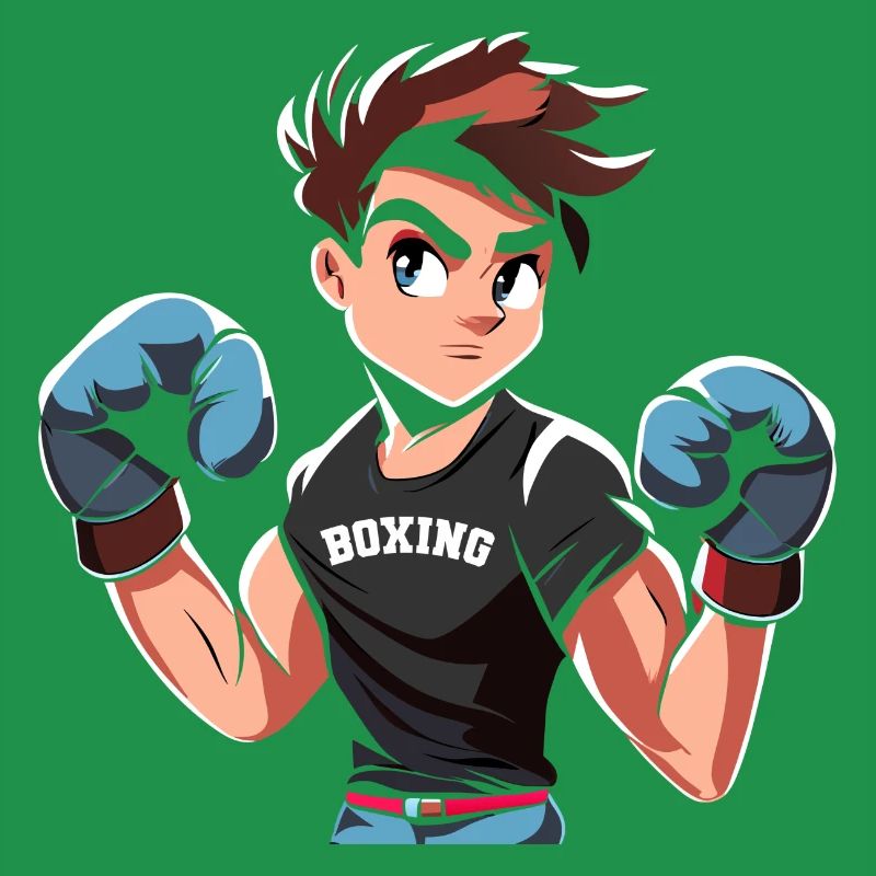 Conception de boxe adolescente avec des gants de boxe