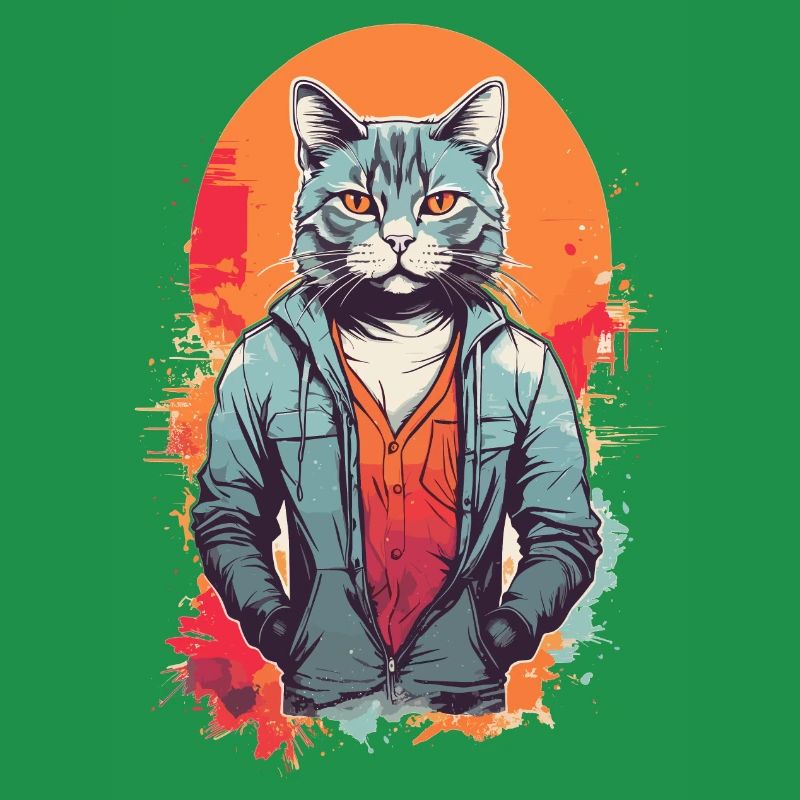 Coole graue Katze